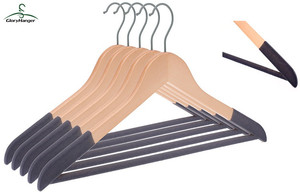 Móc Treo Quần Áo Áo Sơ Mi Bằng Gỗ Nhiều Màu Có Quai Nhung Vai Và Thanh Nhung Tròn Chống Trượt Cho Vải - Product Image 4