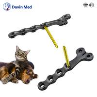 Plaque de blocage de type T Davin Med Veterinary ALPS, implant orthopédique pour petits animaux, pour la chirurgie de fixation des fractures chez le chien et le chat