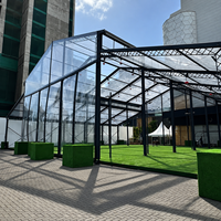 Tente murale en verre transparent, structure événementielle commerciale en aluminium pour mariages de luxe, lieux extérieurs et événements privés