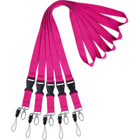 Cordon en polyester personnalisé de couleur unie avec crochet pour accrocher au cou, idéal pour badge de travail, porte-carte d'identité scolaire ou porte-document.