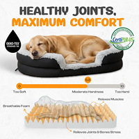 Modernes Luxus-Haustierbett mit Abnehmbarem Schwamm, Maschinenwaschbar, Plüsch-Hundebett für Wärme, Geeignet für Kleine/Mittlere/Große Hunde & Katzen