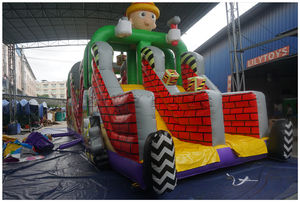 Course d'obstacles gonflable jeu de saut plein d'entrain course de défi de qualité commerciale pour enfants et adultes - Product Image 4