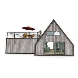Luxuoso Pré-fabricado 20ft 40ft Outdoor Steel <span class=keywords><strong>House</strong></span> Luxuoso Triangular Container Transformado Sandwich Painel Casa - Product Image 6