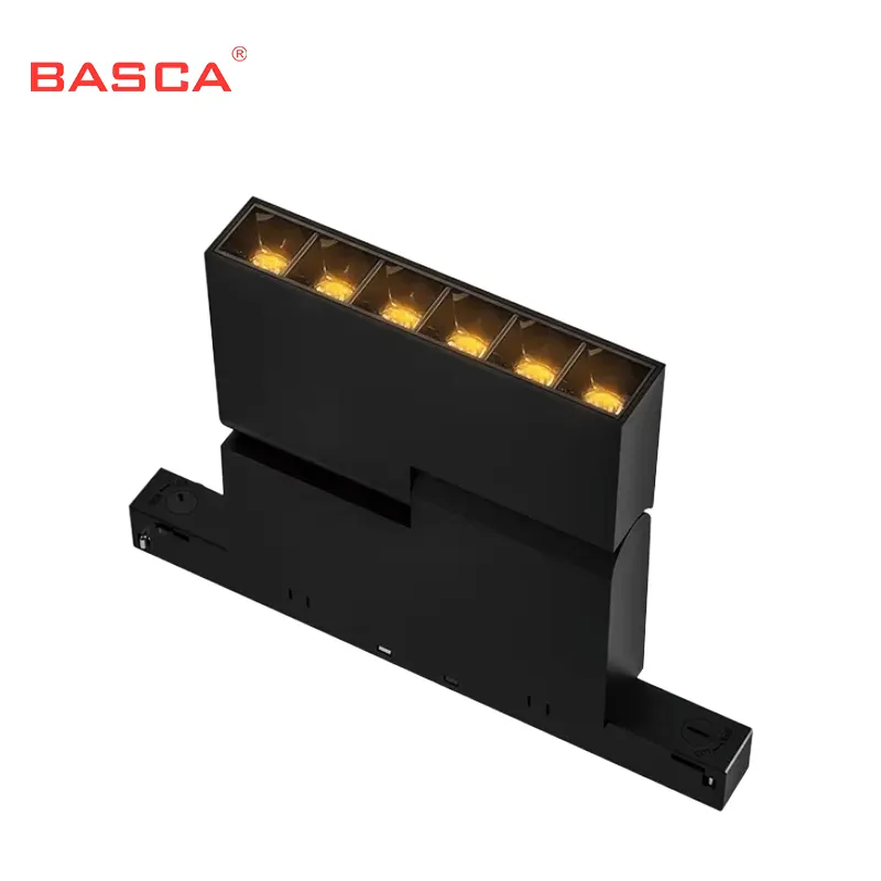 Lampu Sorot magnetik led desain modern BASCA, lampu COB kisi persegi dapat disesuaikan