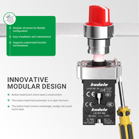 Serie XB2 de Metal con Botón de Bloqueo Automático Iluminado, Interruptor de Perilla de Selección de 10A, Interruptor de Botón LED