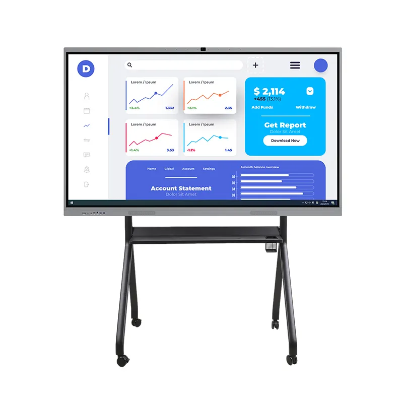 Klaslokaal Interactief Display Schoolbord Geen Projector Vinger Pen Touchscreen Flat Panel Interactief Smartboard