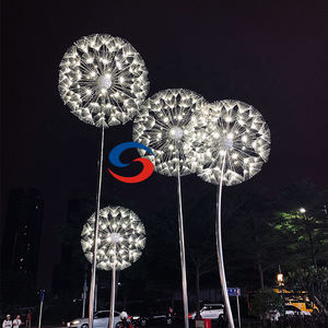 Luces de flores de fibra óptica RGB 3D impermeables para exteriores, decoración de vacaciones de diente de león LED para jardín, iluminación de paisaje comercial - Product Image 1