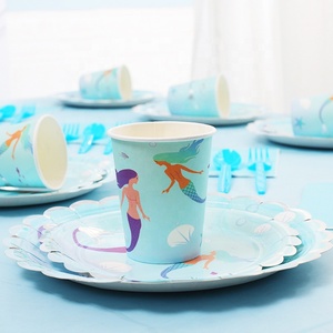 ชุดจานกระดาษลายเงือกน้อย DAMAI สำหรับงานเลี้ยงวันเกิด พร้อมกระดาษเช็ดปาก แก้วน้ำ และชุดภาชนะกระดาษแบบใช้แล้วทิ้ง - Product Image 4