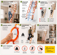 Échelle de grenier escamotable en aluminium de qualité supérieure avec construction stable, fournie par le fabricant