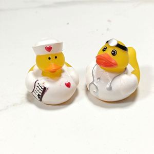 Wholesale Custom Logo Children's <b>Doctor</b> Nurse Duck Plastic Squeeze Squeaky Water Bath Toy <b>Set</b> for Promotional Gift - Product Image 1
