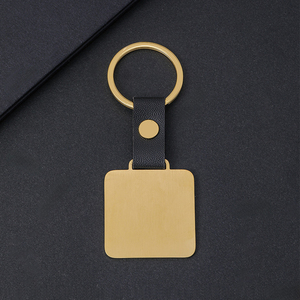<span class=keywords><strong>Porte</strong></span>-<span class=keywords><strong>clés</strong></span> de <span class=keywords><strong>gravure</strong></span> de marquage laser en acier inoxydable carré en cuir <span class=keywords><strong>personnalisé</strong></span> en gros - Product Image 4