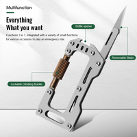 Hongrui Easy Carry Mousqueton Multitool Couteau de poche Coupe-corde Ouvre-bouteille Outils de survie pour Camping Escalade