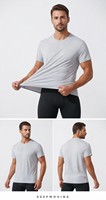 T-shirt de sport pour homme, design personnalisé OEM premium, logo, séchage rapide, léger, respirant, anti-boulochage, performance pour la course à pied