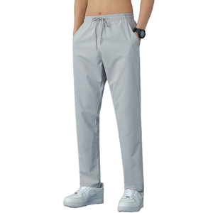 Pantalones de hombre 100% algodón, de longitud regular, con cordones, transpirables, de tela lisa, tipo joggers, a precios de mayorista. - Product Image 1