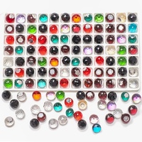 6mm 8mm 10mm 12mm boules de cristal à fond plat perles de verre rondes à facettes colorées pour la fabrication de bijoux bricolage artisanat Nail Art breloques