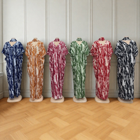 Nouvelle Robe Musulmane Africaine Grande Taille pour Femme, Imprimée, Col en V, Vente en Gros, Mode Été