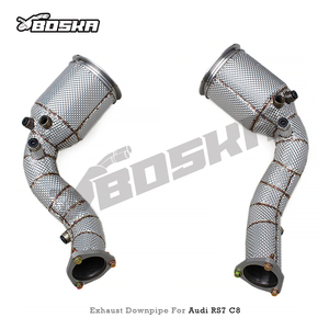 ท่อไอเสียแบบ High Flow Catted Downpipe สำหรับ Audi RS6/RS7 C8 4.0T ปี 2019-2024 ยี่ห้อ Boska ผลิตจากสแตนเลส SUS304 เพิ่มประสิทธิภาพการระบายไอเสีย - Product Image 2