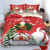 Parure de lit de Noël, housse de couette imprimée numériquement en 3D, textile de maison pour les fêtes, microfibre brossée, taille personnalisée, vente en gros