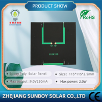 Module de panneau solaire SUNBOY 2W PERC 115*115MM 2BB 18-18,5% d'efficacité pour système de batterie 9V