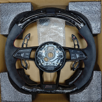 Volant en carbone forgé avec pagaies en suède et LED pour Audi R8 A3 A4 A5 A6 C7 B8.5 B9 RS3 RS5 RS6 RS7 C7 S4 S5 S6 Q5 TTRS