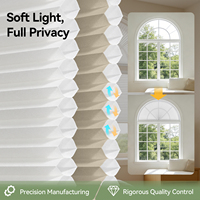 Persianas Celulares de Tela No Tejida para Cortar, Color Blanco, Sin Necesidad de Taladrar, para Ventanas Arqueadas, Persianas de Panal para Ventanas Semicirculares