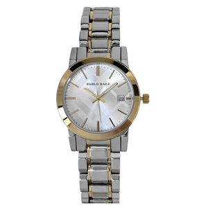 Montre-bracelet classique pour femme, élégante et étanche, avec fonction calendrier, mouvement à quartz, bracelet chaîne dorée - Product Image 1