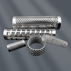 Filterelement aus Edelstahl 304 316, Mikron-perforiertes Rundloch-Rohrnetz-Filterzylinder, Einlagig und Doppellagig - Product Image 1