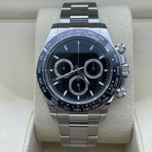 Montre chronographe de luxe style acier noir cadran de course mouvement automatique 40mm montre homme - Product Image 1