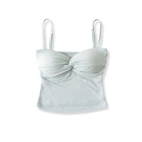 Dames Effen Kleur Twist Camisole Gewatteerd Yoga Zomer Trendy Top Casual Rekbaar Zacht Dagelijks Mode Gelaagd Comfortabel