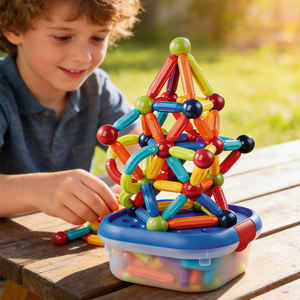 Bâtons et boules magnétiques éducatifs pour enfants, jouets de construction créatifs DIY, adaptés à l'apprentissage précoce de la maternelle - Product Image 1