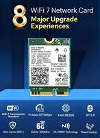Tarjeta Inalámbrica WiFi 7 BE200 M.2, 8774 Mbps, Tri-Banda, 802.11BE, BT5.4, Adaptador de Alta Velocidad para Laptop