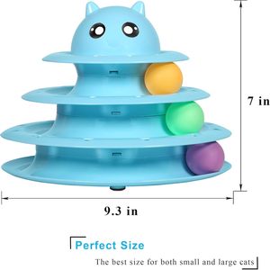 ของเล่นแมวแบบหมุนได้ 3 ระดับ Upsky พร้อมลูกบอลหลากสี ของเล่นเสริมพัฒนาการสำหรับลูกแมว ดีไซน์แข็งแรง ถอดประกอบได้ สำหรับสัตว์เลี้ยง - Product Image 2