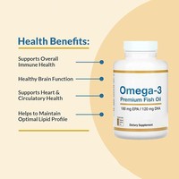 Capsules de Gelules Molles d'Huile de Poisson Oméga-3 Végétaliennes OEM, Meilleures Ventes, pour le Soutien du Système Immunitaire, 100 Gélules Molles de Gelatine de Poisson
