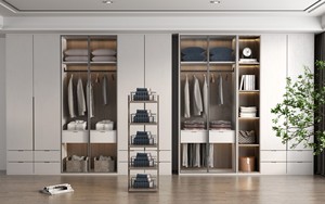 Tủ quần áo bằng gỗ Tủ armoire En Bois với ngăn kéo và quần áo đường sắt cho phòng ngủ lưu trữ làm bằng ván dăm - Product Image 4