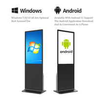 Pantalla LED LCD Táctil de 55 Pulgadas Personalizada para Cine, Soporte de Piso, Señalización Digital Inteligente para Publicidad, Animación de Texto para Tiendas Minoristas