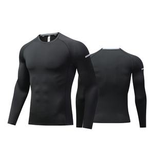 Wholesale Custom Logo Men's Fitness Gym Clothes Long Sleeve Zipper Stand Collar Quick Dry Running Shirt Solid for Men - Product Image 6