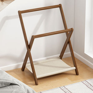 Porte-chapeaux et porte-manteaux autoportant en bois de chêne massif rustique antidérapant à grande capacité en gros - Product Image 4