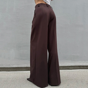 <span class=keywords><strong>Pantaloni</strong></span> da <span class=keywords><strong>Donna</strong></span> Enyami a Gamba Larga Elasticizzati a Vita Alta Marrone Casual da Lavoro Eleganti con Pieghe Frontali <span class=keywords><strong>Pantaloni</strong></span> Lunghi da Ufficio con Tasche - Product Image 5