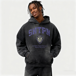 Thiết kế thời trang Heavyweight xu hướng thương hiệu thời trang dạo phố 100% cotton quá khổ Áo Thun đau khổ thêu áo tùy chỉnh cho nam giới - Product Image 3