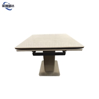 Table à manger extensible en pierre frittée JINRUISHENGDA, style moderne minimaliste pour petits espaces, base en acier inoxydable