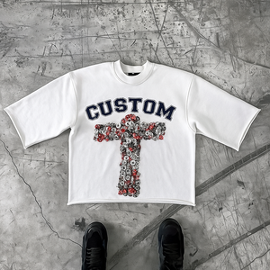 Personalizado de gran tamaño suave peinado 100% algodón gráfico serigrafiado Boxy Fit hombro caído sin costuras estilo Vintage camiseta para mujer - Product Image 4