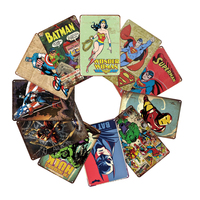 Cadeaux personnalisés, figurines de super-héros de dessins animés, vente en gros d'usine, plaques en métal rétro vintage pour la décoration murale de bar et de maison