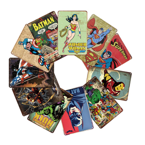 Personalized Gifts Superhero Cartoon Figures Factory Wholesale Retro Vintage Metal Tin Signs for Bar Home Wall Decorate Plate - Product Image 3