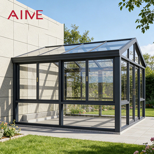 <span class=keywords><strong>Serre</strong></span> de jardin <span class=keywords><strong>d</strong></span>'hiver moderne en aluminium quatre saisons, <span class=keywords><strong>murale</strong></span>, pour hôtel, appartement, villa - Product Image 4