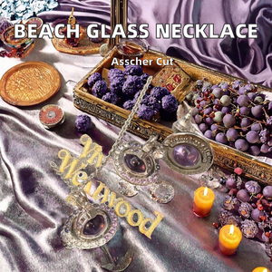 תליון חריץ זכוכית בעבודת יד לנשים חופשת קיץ חוף בסגנון אוקיינוס עם תכשיטי אופנה שרשרת יהלומים חמודים יהלומים - Product Image 2