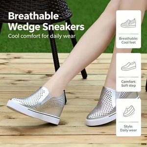 Mocassins à boucle pour <span class=keywords><strong>femme</strong></span> en cuir souple blanc, style <span class=keywords><strong>espadrilles</strong></span> décontractées à semelle épaisse, avec semelle intermédiaire et extérieure en caoutchouc amortissante, pour l'été et le printemps - Product Image 6