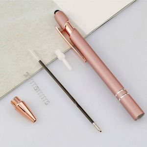 Stylet et stylo à bille rétractable 2-en-1 personnalisé pour écrans tactiles, corps métallique, encre noire 1,0 mm, cadeau idéal - Product Image 4