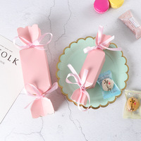 Boîte à dragées en carton rigide personnalisable de couleur unie, gaufrée, pour mariage, Noël, Nouvel An, en forme de bonbon ou de pain d'épices
