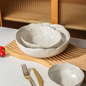 Bol en céramique blanc en forme de <span class=keywords><strong>citrouille</strong></span>, multi-usages, pour petit-déjeuner, flocons d'avoine, salade, soupe, bol décoratif pour la cuisine, pour un usage quotidien - Product Image 5