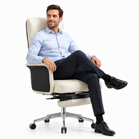 Chaise de bureau pivotante ergonomique moderne en cuir PU pour fabricant OEM, siège exécutif en cuir pour bureau à domicile, chaise de personnel en gros